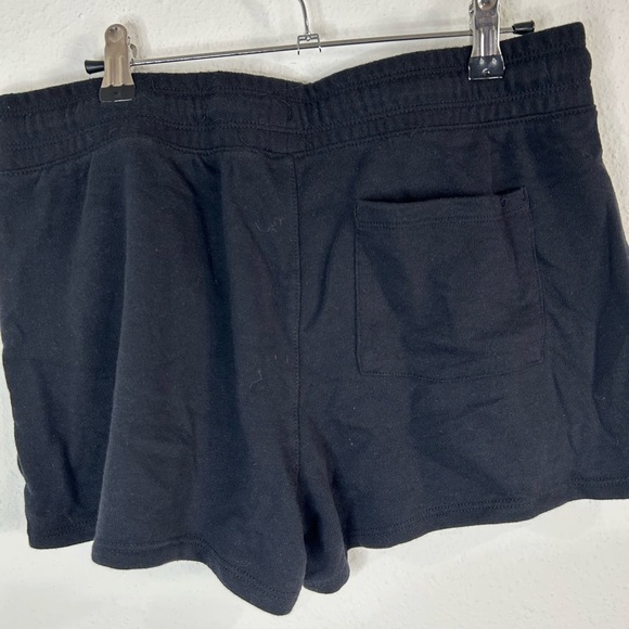 Yogalicious Womens Large Black Lounge Shorts Drawstring Pocket Athleisure Cotton - Picture 5 of 6